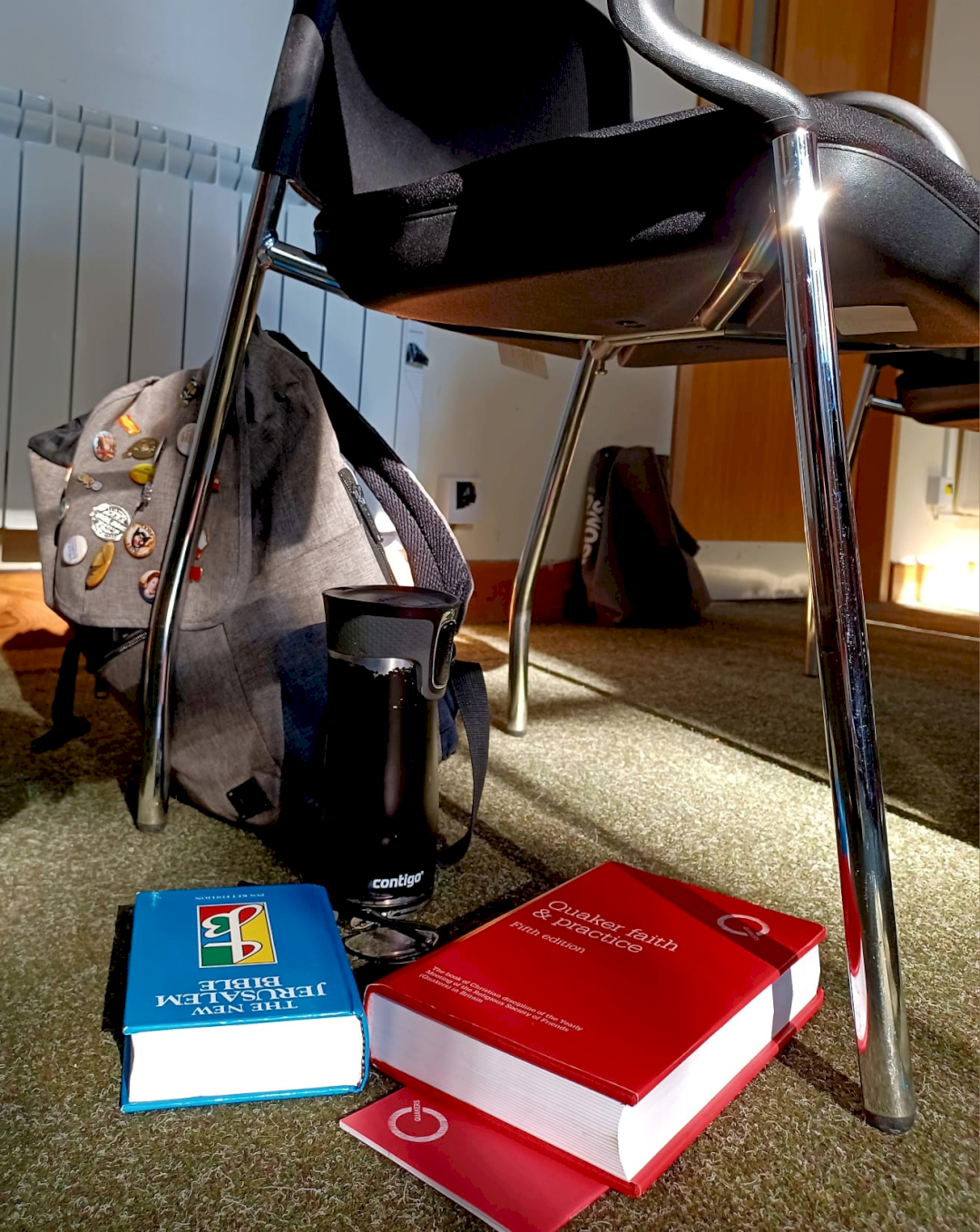 Quaker Faith and Practice book on the floor